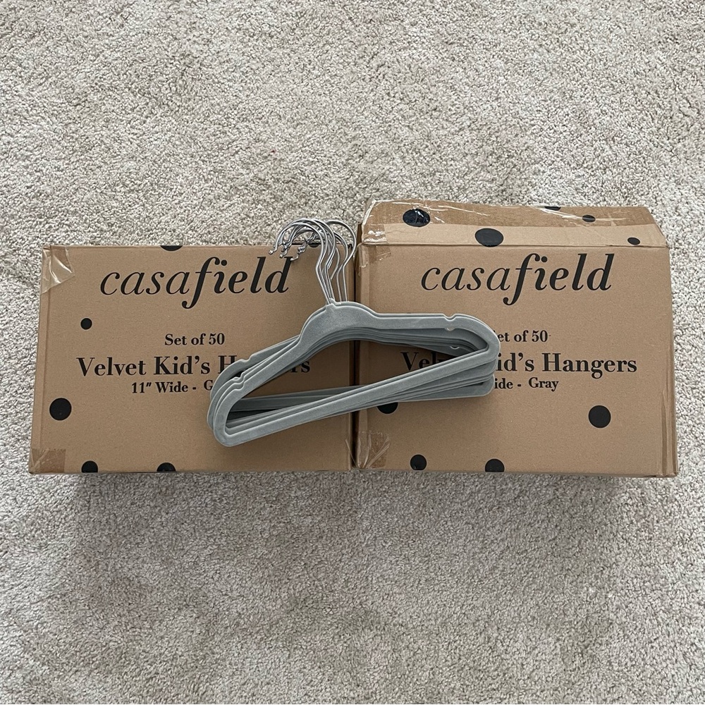 50 Velvet Baby Hangers - Gray